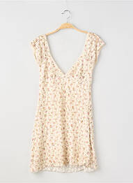 Rochie scurtă mâneci scurte mâneci scurte bej PULL & BEAR femeie