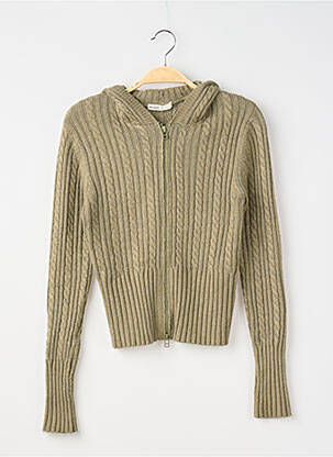 Vestă cu mâneci lungi croială cambrată verde PULL & BEAR femeie