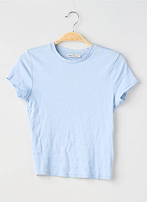 Tricou elasticitate mâneci scurte albastru BERSHKA femeie