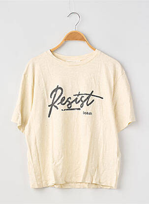Tricou serigrafie flockată mâneci scurte bej BA&SH femeie