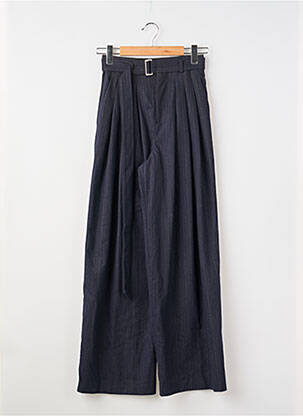 Pantalon larg închidere cu fermoar sub clapetă cu cârlig albastru ZARA femeie