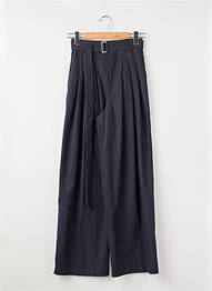 Pantalon larg închidere cu fermoar sub clapetă cu cârlig albastru ZARA femeie