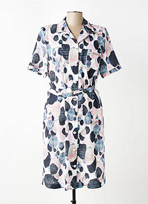 Rochie midi imprimeu floral mâneci scurte roz GUY DUBOUIS femeie