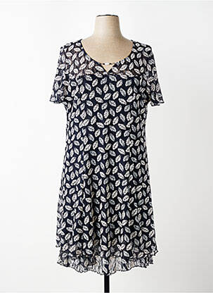 Rochie midi mâneci scurte mâneci scurte albastru CHRISTINE LAURE femme