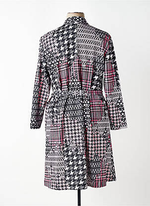 Rochie midi imprimeu fantezie mâneci lungi negru FRANCE RIVOIRE femeie