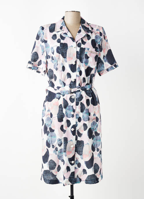 Rochie midi imprimeu floral mâneci scurte roz GUY DUBOUIS femme