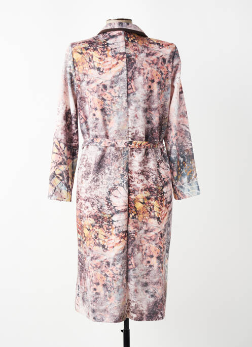 Rochie midi imprimeu fantezie mâneci lungi portocaliu GUY DUBOUIS femme