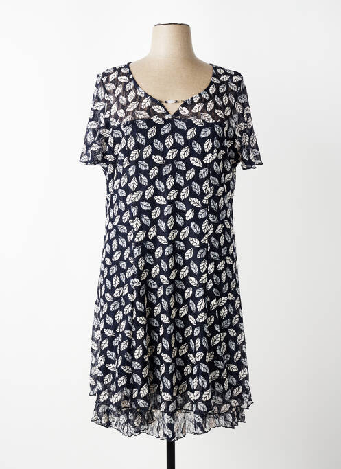 Rochie midi mâneci scurte mâneci scurte albastru CHRISTINE LAURE femme