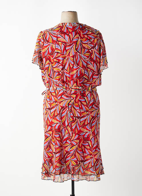 Rochie midi croială fluidă mâneci scurte portocaliu CHRISTINE LAURE femme