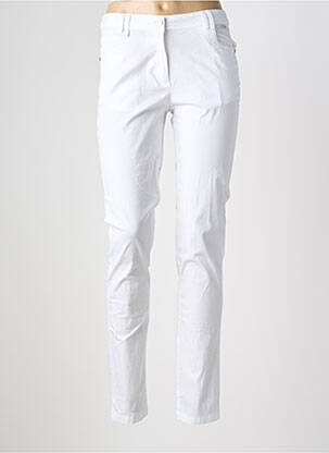 Pantalon slim țesătură poplin mărime normală alb AGATHE & LOUISE femeie