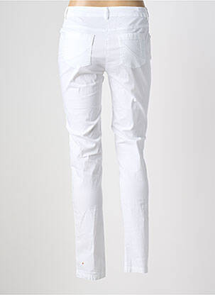 Pantalon slim țesătură poplin mărime normală alb AGATHE & LOUISE femeie