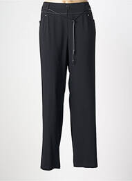 Pantalon larg țesătură poplin mărime normală negru CHRISTINE LAURE femme