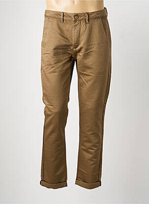 Pantalon chino țesătură poplin mărime normală maro BENSON & CHERRY bărbat