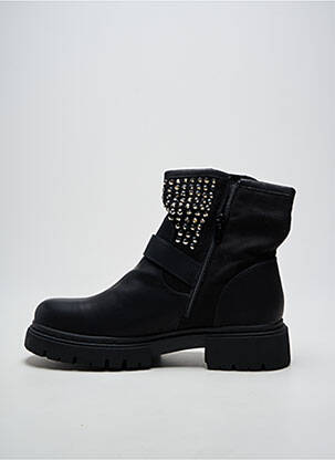 Botine/ghete țesătură satinată toc de 4 la 6 cm negru SUPER MODE femeie