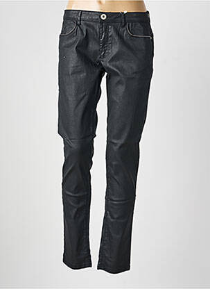 Pantalon slim țesătură acoperită mărime normală negru TBS femeie
