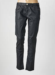 Pantalon slim țesătură acoperită mărime normală negru TBS femeie