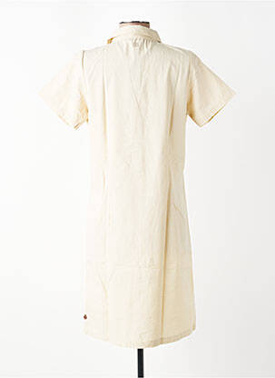 Rochie midi mâneci scurte mâneci scurte bej TBS femeie