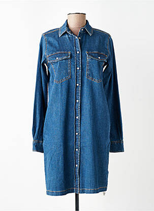 Rochie scurtă mâneci lungi mâneci lungi albastru TBS femeie