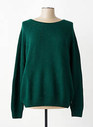 Pulover guler rotund mâneci lungi verde TBS femeie