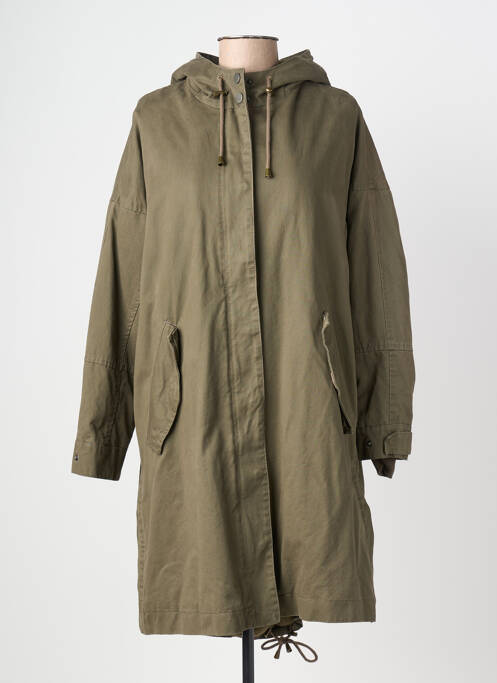 Parka mâneci lungi cu glugă verde FIVE femme