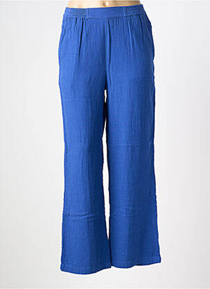 Pantalon drept talie elastică albastru ZILCH femeie