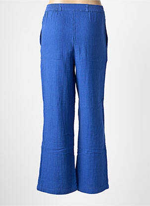 Pantalon drept talie elastică albastru ZILCH femeie