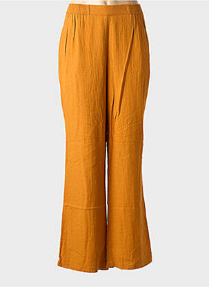 Pantalon drept talie elastică galben ZILCH femeie