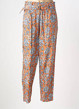 Pantalon drept talie elastică portocalie YERSE femeie