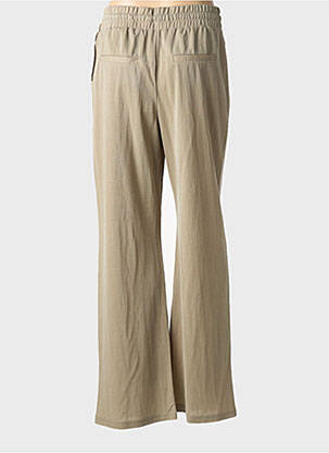 Pantalon drept talie elastică bej YAYA femeie
