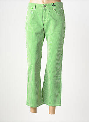 Pantalon 7/8 închidere cu fermoar sub clapetă cu nasturi verde FREEMAN T.PORTER femeie