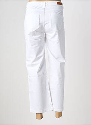 Pantalon 7/8 închidere cu fermoar sub clapetă cu nasturi alb HAPPY femeie