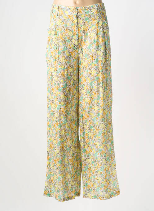 Pantalon evazat talie elastică galben INDI & COLD femme