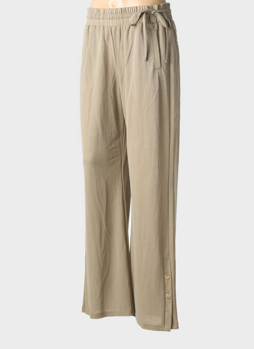 Pantalon drept talie elastică bej YAYA femme