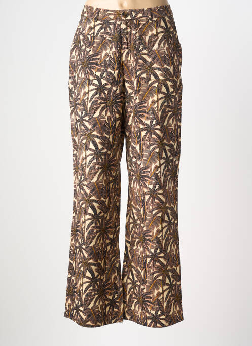 Pantalon drept închidere cu fermoar sub clapetă cu nasturi bej MKT STUDIO femme