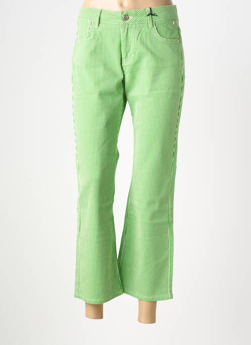 Pantalon 7/8 închidere cu fermoar sub clapetă cu nasturi verde FREEMAN T.PORTER femme