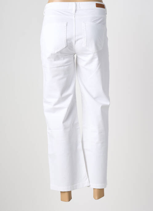 Pantalon 7/8 închidere cu fermoar sub clapetă cu nasturi alb HAPPY femme