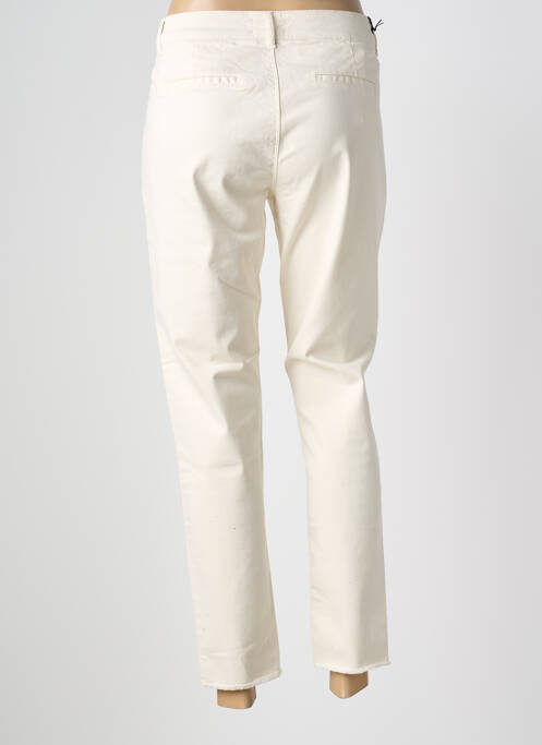 Pantalon 7/8 închidere cu fermoar sub clapetă cu nasturi bej FIVE femme