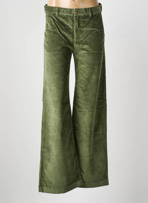 Pantalon larg închidere cu fermoar sub clapetă cu nasturi mărime normală verde FIVE femme