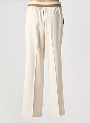 Pantalon larg țesătură poplin mărime normală bej YAYA femeie