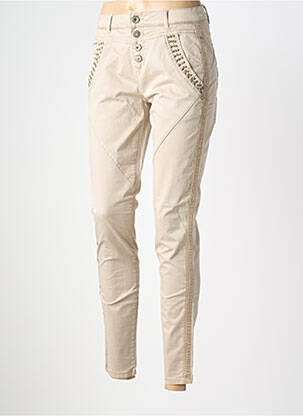 Pantalon slim elasticitate mărime normală bej CREAM femeie