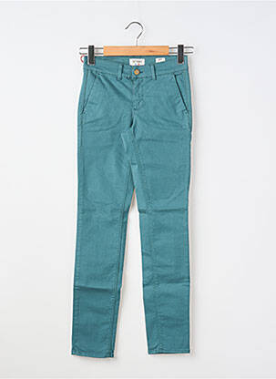 Pantalon chino țesătură poplin mărime normală albastru HAPPY femeie