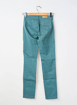 Pantalon chino țesătură poplin mărime normală albastru HAPPY femeie