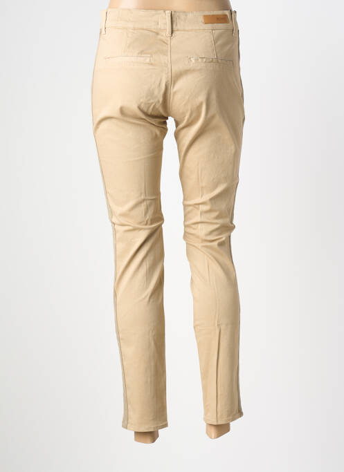 Pantalon chino țesătură poplin mărime normală bej HAPPY femme