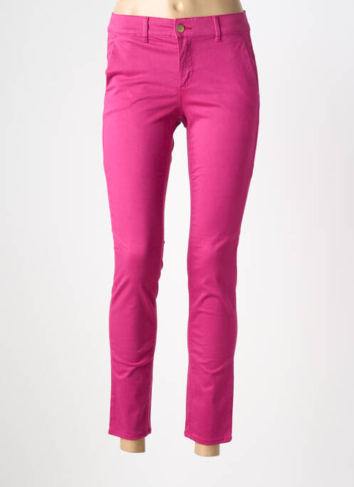 Pantalon chino închidere cu fermoar sub clapetă cu nasturi mărime normală roz HAPPY femme