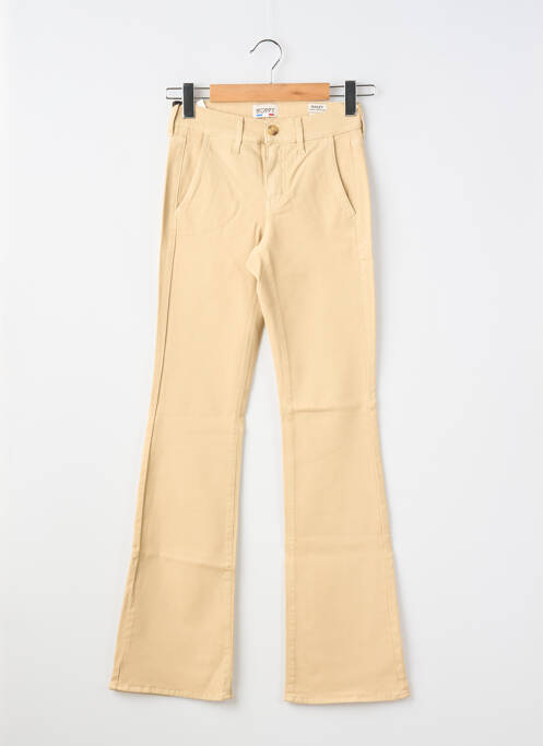 Pantalon chino închidere cu fermoar sub clapetă cu nasturi mărime normală bej HAPPY femme