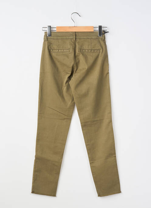 Pantalon chino închidere cu fermoar sub clapetă cu nasturi mărime normală verde FIVE femme