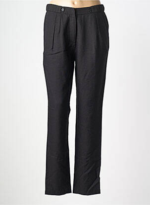 Pantalon chino închidere cu fermoar sub clapetă cu nasturi talie înaltă negru SEE U SOON femeie