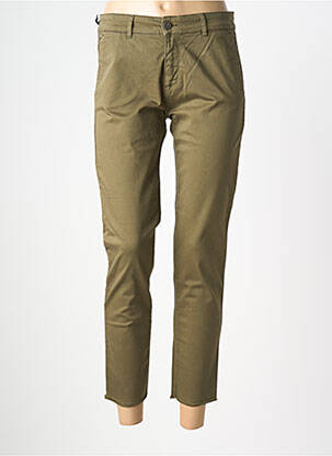 Pantalon chino talie joasă talie joasă verde FIVE femeie