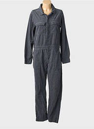 Salopetă-pantalon închidere cu nasturi pe față mâneci lungi gri HAPPY femme