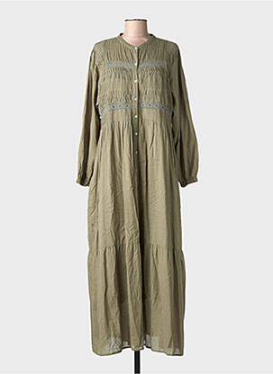 Rochie lungă mâneci lungi mâneci lungi verde HARTFORD femeie